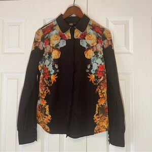 Vero Moda Black Floral Button Down Blouse